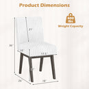 Dining Chairs Set of 4 Fabric Upholstered Kitchen Chairs with Padded Seat and Rubber Wood Legs-White+Gray