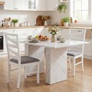 Dining Chairs Set of 2 with Backrests and Rubber Wood Frames