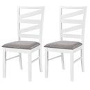 Dining Chairs Set of 2 with Backrests and Rubber Wood Frames