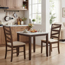 Dining Chairs Set of 2 with Backrests and Rubber Wood Frames
