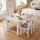 Dining Chairs Set of 4 with Backrests and Rubber Wood Frames