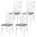 Dining Chairs Set of 4 with Backrests and Rubber Wood Frames