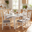 Dining Chairs Set of 4 with Backrests and Rubber Wood Frames