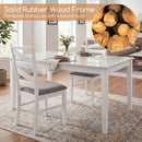 Dining Chairs Set of 4 with Backrests and Rubber Wood Frames