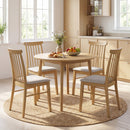 Dining Chairs Set of 2 Fabric Upholstered Kitchen Armless Chairs with Rubber Wood Frame