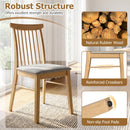 Dining Chairs Set of 4 Fabric Upholstered Kitchen Armless Chairs with Rubber Wood Frame