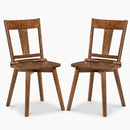 Solid Wood Dining Chairs Set of 2 with Ergonomic Backrest