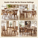 Solid Wood Dining Chairs Set of 4 with Curved Backrest