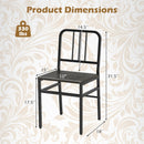 Dining Chairs Set of 4 with Slatted Backrest & Metal Frame