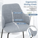 Dining Chairs Set of 2 with Curved Backrest Wide Seat and Armrests