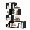 5-Tier S-Shaped Bookshelf Geometric Z-Shelf Bookcase with Open Cubes