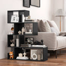 5-Tier S-Shaped Bookshelf Geometric Z-Shelf Bookcase with Open Cubes