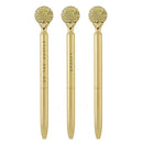 Do the Hustle Gold Embellished Gold Disco Pen Set of 6 | Giftable Pens | Novelty Office Desk Supplies