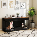Dog Crate Furniture Indoor Modern Dog Kennel with Divider 3 Drawers and Pull-out Feeder