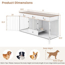 Dog Crate Furniture Indoor Modern Dog Kennel with Divider 3 Drawers and Pull-out Feeder