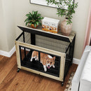 Industrial Dog Kennel with Flip-up Top 3 Lockable Doors and Removable Tray-Gray
