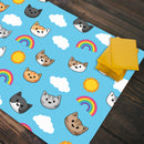 Sunshine Rainbow Cat Heads Playmat