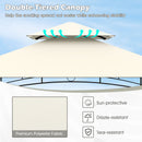 Outdoor Double-Tiered Grill Gazebo Canopy with 2 Shelves and 7 Hooks