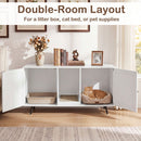 Double Cat Litter Box Enclosure with Scratching Pad
