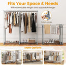 Double Rod Clothes Rack Heavy-Duty Metal Garment Rack