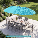 Double-Sided Patio Umbrella with Push Button Tilt Crank Handle