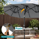 Double-Sided Patio Umbrella with Push Button Tilt Crank Handle