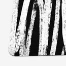 White Grunge Lines On Black Playmat