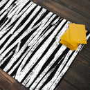 White Grunge Lines On Black Playmat