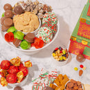 Christmas Gift Basket – Three-Tier Tower of Holiday Chocolates, Caramels & Treats