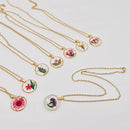 Dried Flowers Floral Irregular Round Pendant Necklace | Nature Lovers Fashion Jewelry