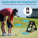 Dual-Sided Golf Chipping Net Triple Target Training System with 5 Target Holes