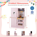 Dual-Sided Kids Play Kitchen with Water Dispenser and Range Hood for 3+ Years Old