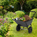 Dual-Wheel Wheelbarrow Garden Utility Cart with Pneumatic Tires