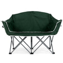 Duo Camping Chair Portable Oversized Loveseat with Armrests and Cup Holders-Green