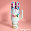 Vintage Pastel Plaid Tumbler Boot -Fall fits 20-40oz