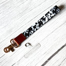 Phone Wrist Strap Keychain with Tether Tab - COW PRINT