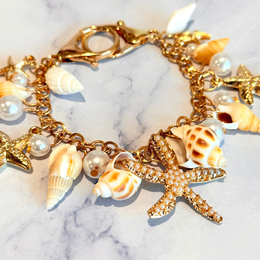 Sea Shells Deluxe Tumbler Charm Necklace