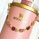 Roses in Bloom Deluxe Tumbler Charm Necklace