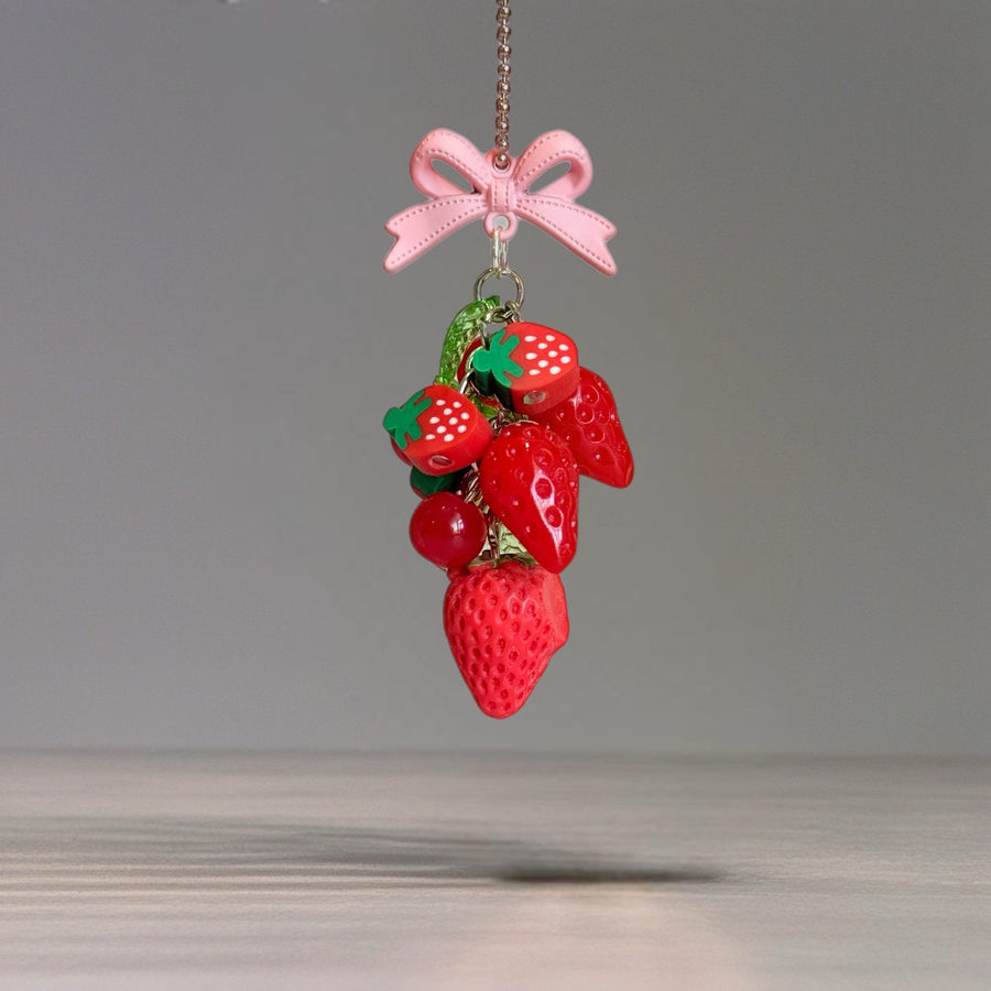 Coquette Strawberries Charm - Tumbler Handle Charm