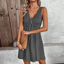 European and American spring and summer casual V-neck dress