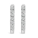 10K Rose Gold 1/4 Cttw Diamond Double Sided Huggie Hoop Earrings