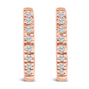 14K Rose Gold 1/5 CTW Diamond Huggie Hoop Earrings