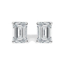 14K White Gold 1/2 Cttw Lab Grown Emerald Cut Diamond Solitaire Stud Earrings