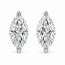 14K White Gold 1/4 Cttw Lab Grown Marquise Diamond Solitaire Stud Earrings
