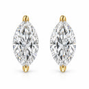 14K White Gold 1/4 Cttw Lab Grown Marquise Diamond Solitaire Stud Earrings