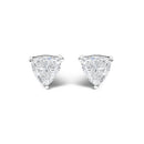 14K White Gold 1/2 Cttw Lab Grown Trillion Cut Solitaire Diamond Stud Earrings