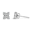 10K White Gold 1/2 Cttw Lab Grown Diamond Snowflake Stud Earrings
