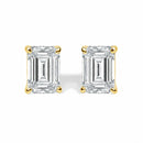 14K White Gold 1/2 Cttw Lab Grown Emerald Cut Diamond Solitaire Stud Earrings