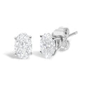 14K White Gold 1.00 Cttw Lab Grown Oval Solitaire Diamond Stud Earrings