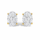 14K White Gold 1.00 Cttw Lab Grown Oval Solitaire Diamond Stud Earrings